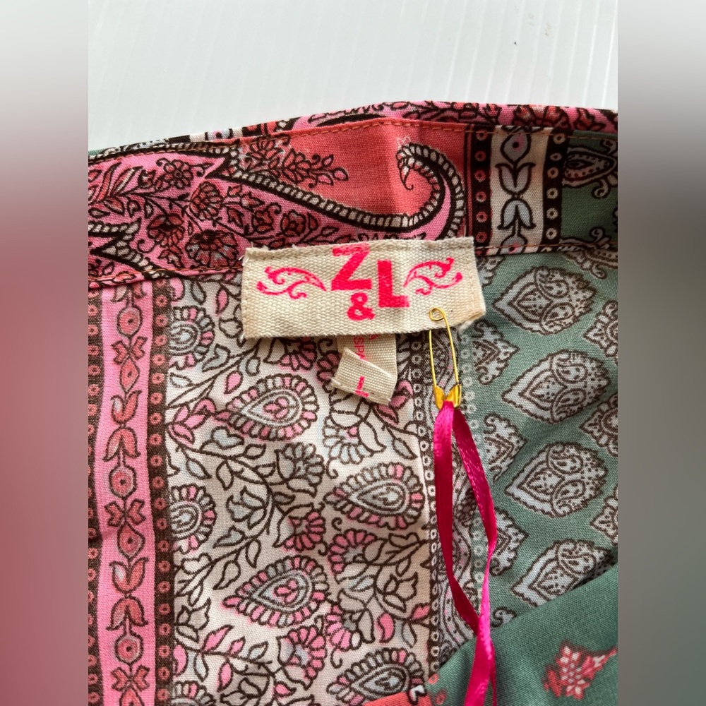 Z&L Paisley Light Weight Pink Harem Pants Size S L - Picture 10 of 10